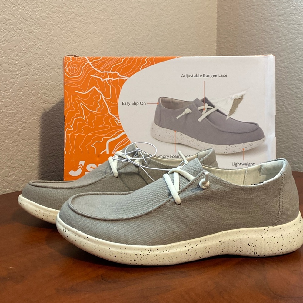 (CLEAR OUT PRICE!!!) Jsport  Women's Light Weight Slip-On Canvas Shoe  Grey